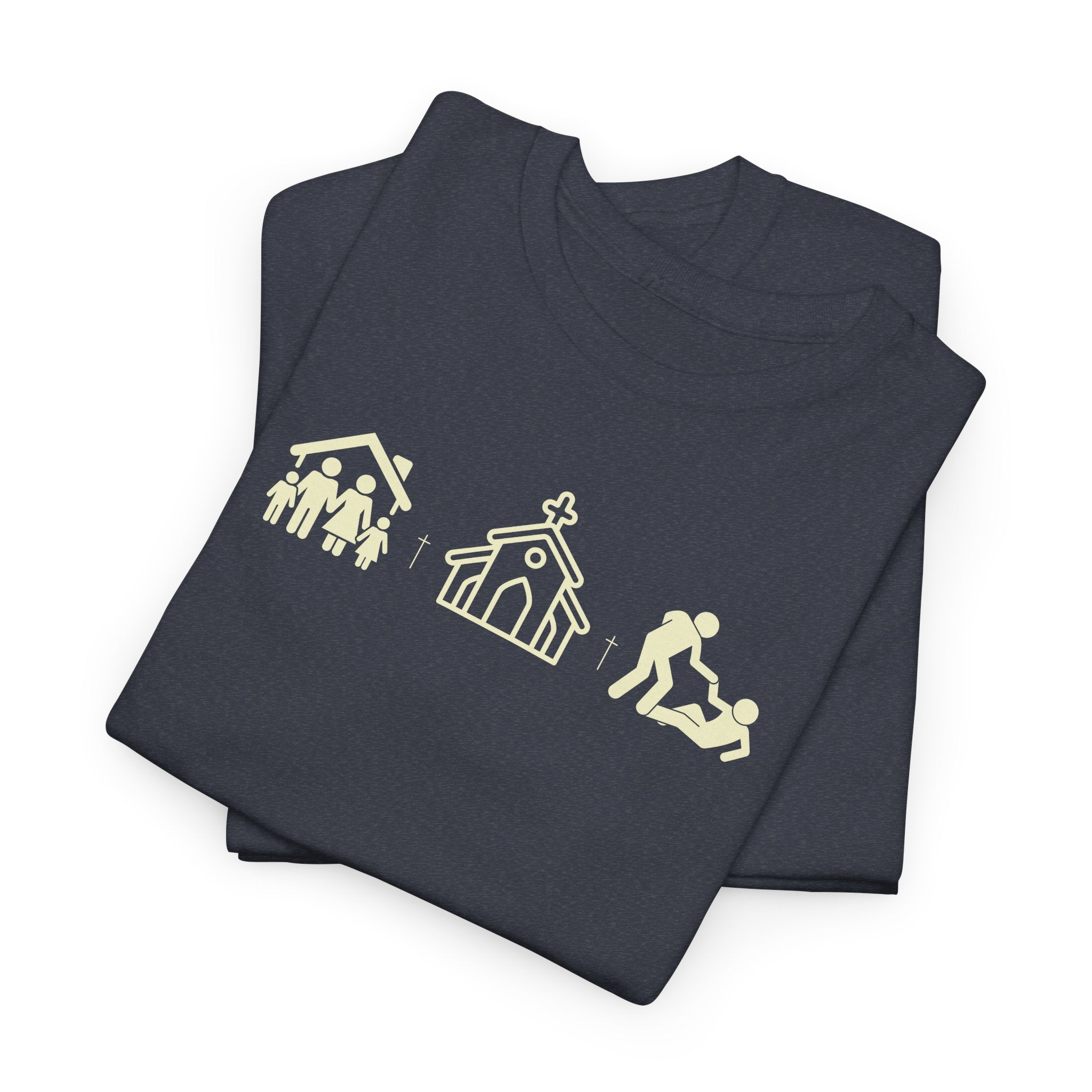 Build Your Family Go To Church Love Your Neighbor T-Shirt – Christian Faith-Based Tee for Men & Women