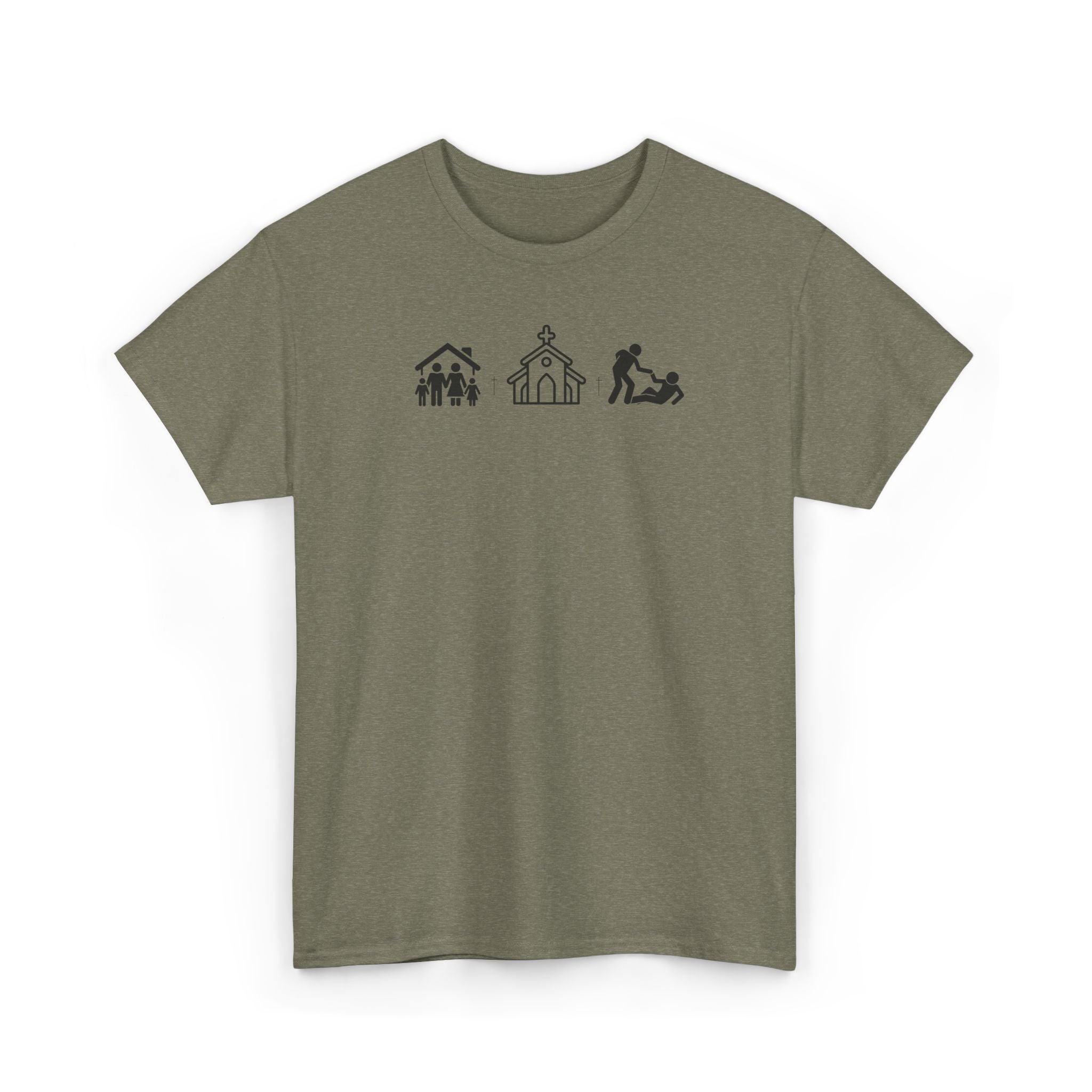 Build Your Family Go To Church Love Your Neighbor T-Shirt – Christian Faith-Based Tee for Men & Women