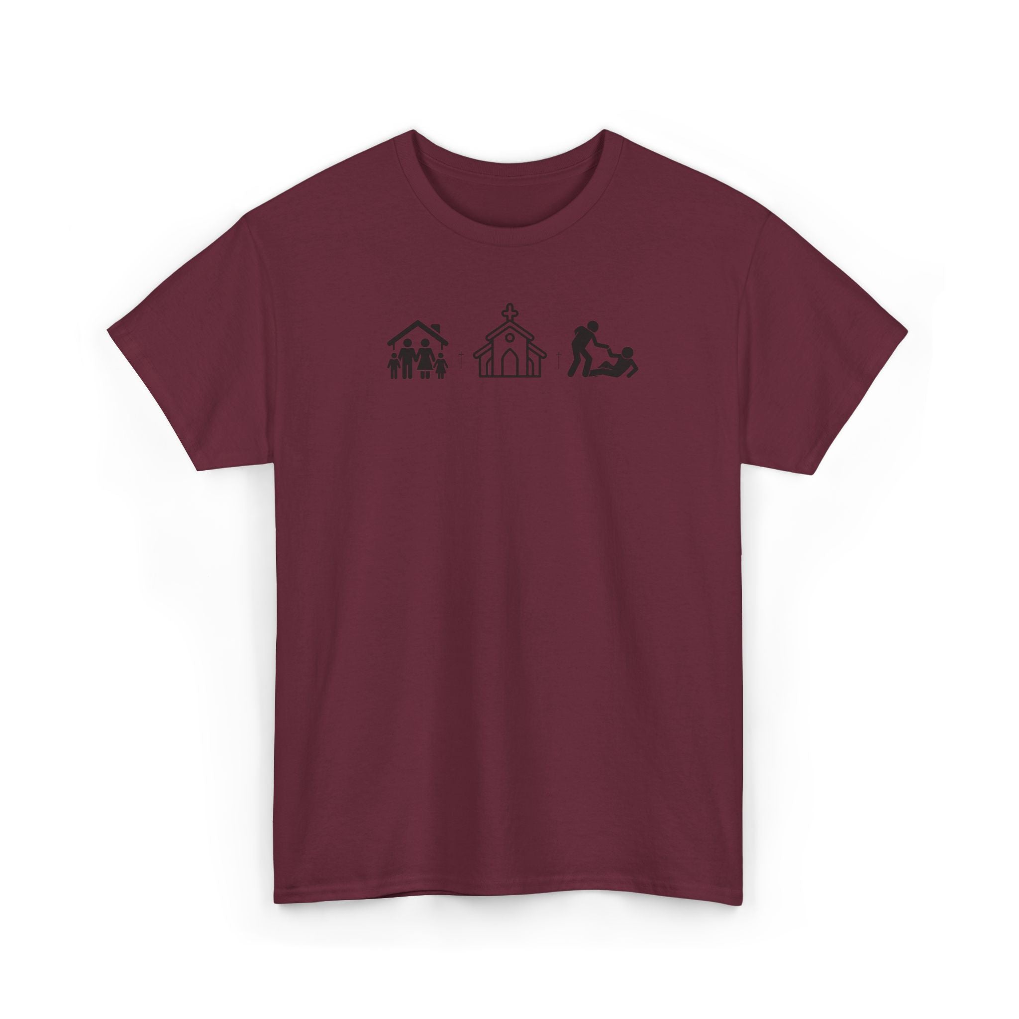 Build Your Family Go To Church Love Your Neighbor T-Shirt – Christian Faith-Based Tee for Men & Women