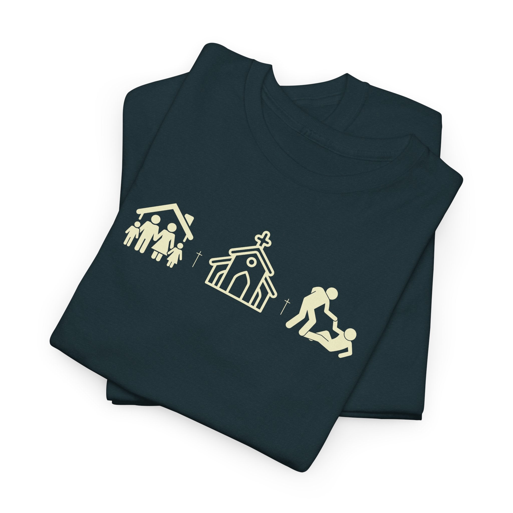 Build Your Family Go To Church Love Your Neighbor T-Shirt – Christian Faith-Based Tee for Men & Women
