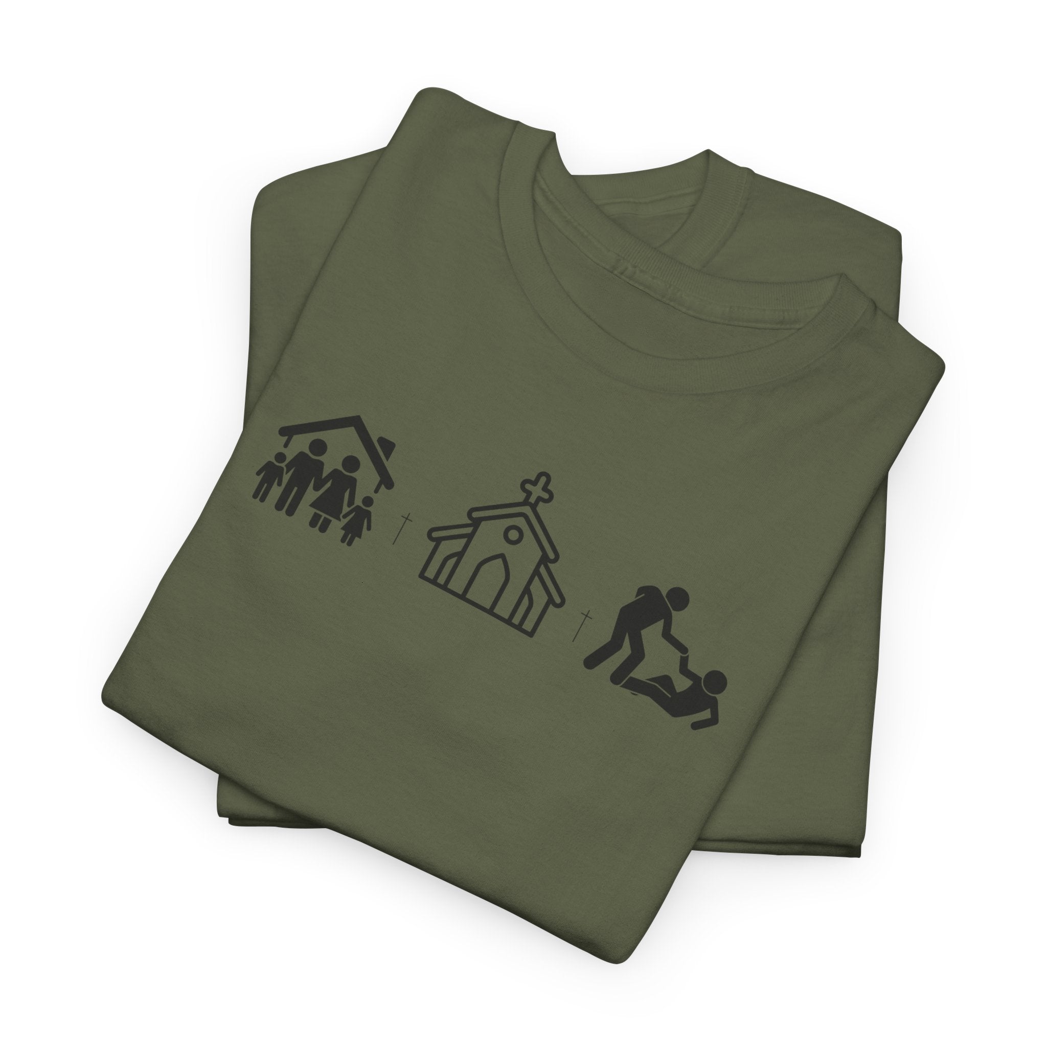 Build Your Family Go To Church Love Your Neighbor T-Shirt – Christian Faith-Based Tee for Men & Women
