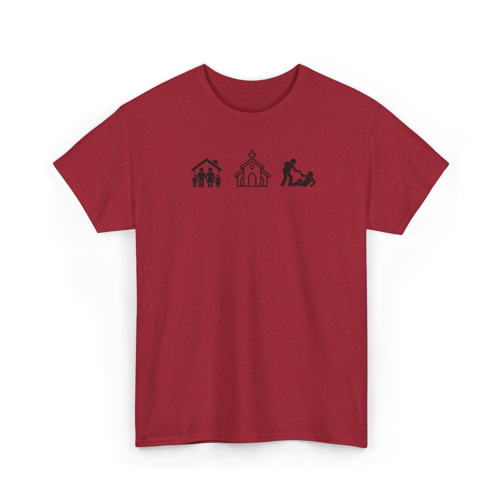 Build Your Family Go To Church Love Your Neighbor T-Shirt – Christian Faith-Based Tee for Men & Women