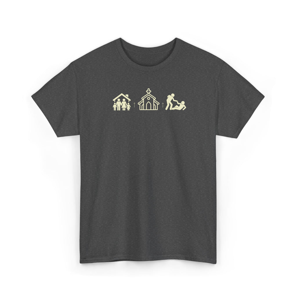 Build Your Family Go To Church Love Your Neighbor T-Shirt – Christian Faith-Based Tee for Men & Women