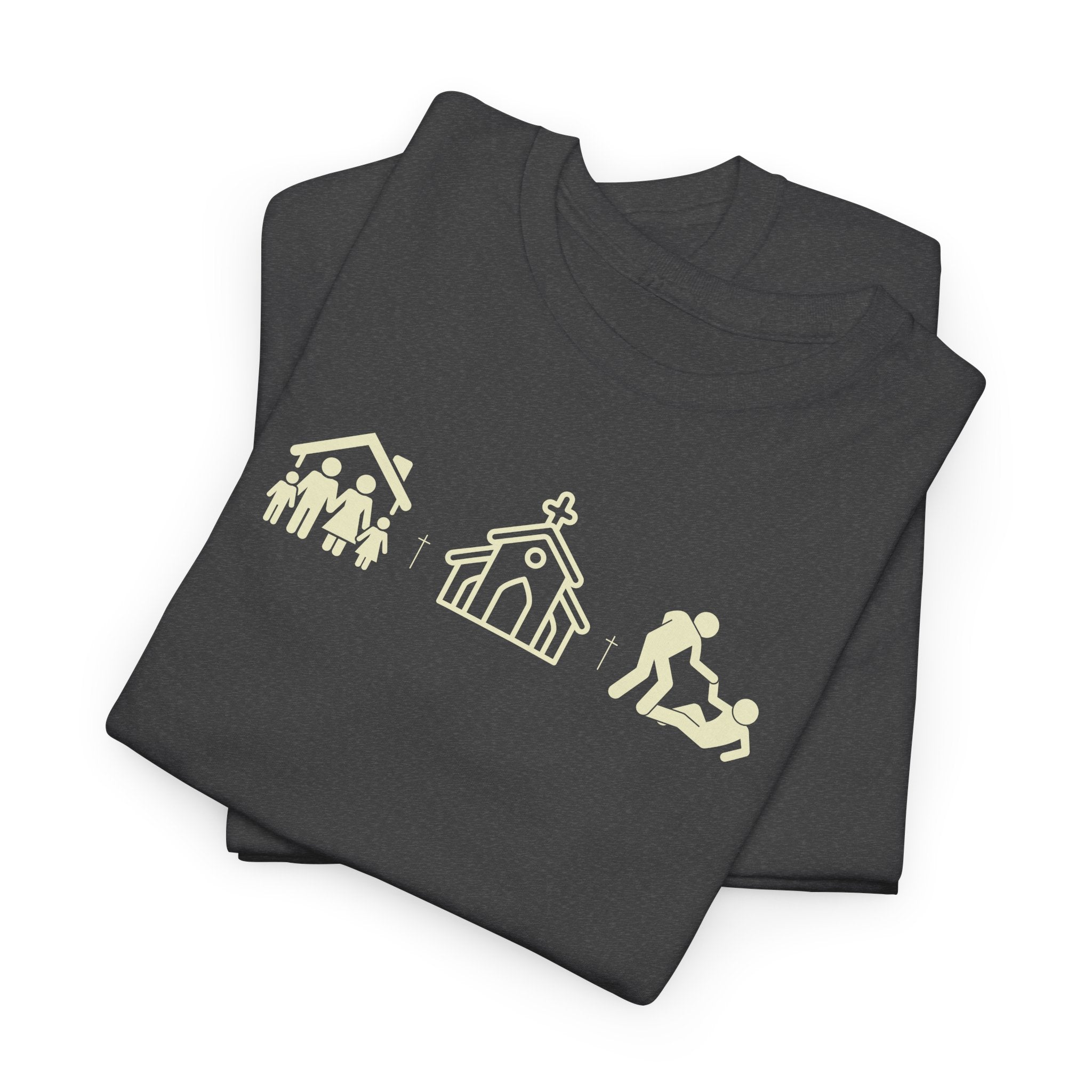Build Your Family Go To Church Love Your Neighbor T-Shirt – Christian Faith-Based Tee for Men & Women